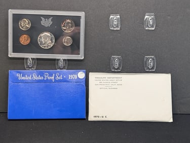 1970-S United States Proof & Mint Sets With Original Gov't Packaging.  Includes The 1970 D&S 40%