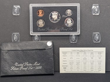 1996-S United States 5-Coin SILVER Proof Set.