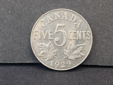1929 Canadian 5 Cent- AU