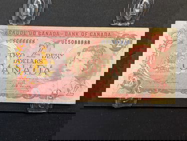 Canada 1974 $2 Note - Serial # ends in 88888