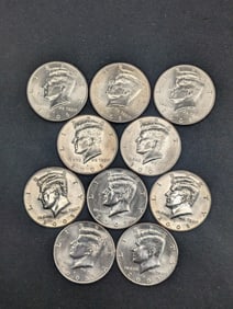 (5) 2005-P + (5) 2005-D Clad Kennedy Half Dollars