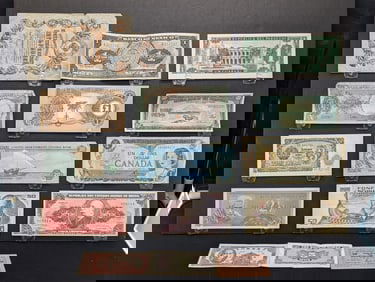 Assortment Of 15 Different Banknotes From 15 Different Countries.