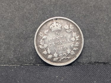 1913 Canadian 5 Cent- 92.5% Silver