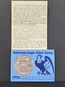 1998 BU American Silver Eagle Packaged by Littleton