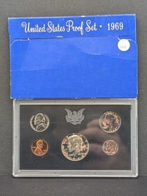 1969-S US Mint Proof Set- Contains 1969-S 40% Silver Kennedy Half Dollars