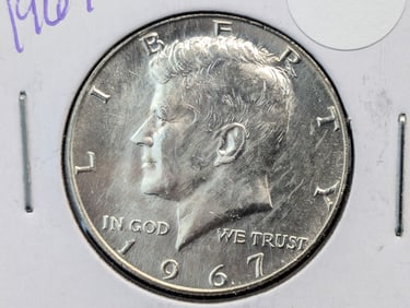 1967 UNC 40% Silver Kennedy Half Dollar