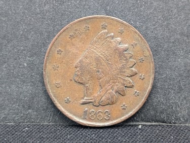 1863 Civil War Token.  OBV: Indian Portrait.  REV: John P. Gruber, 178 Chatham So., Scale.