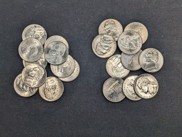 (10) 2004-P + (10) 2004-D Keel Boat Nickels Uncirculated From Canvas Mint Bag