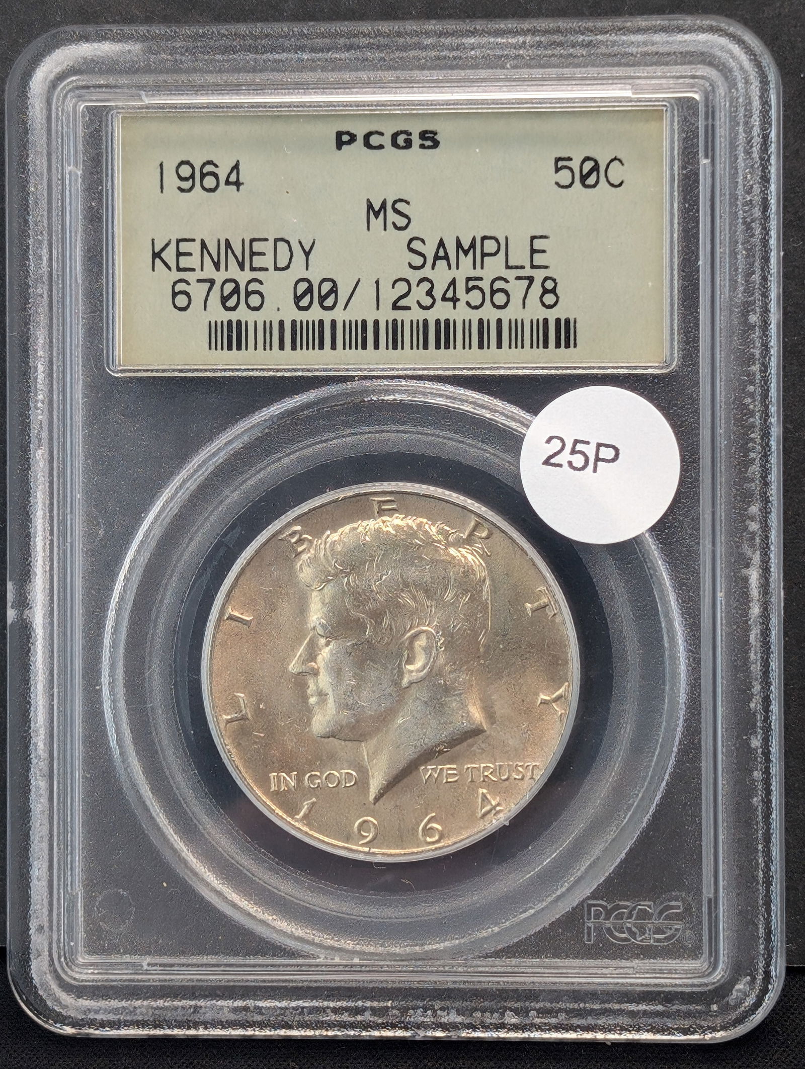 1964 90% Silver Kennedy Half Dollar PCGS Graded MS Sample (1 of 3)