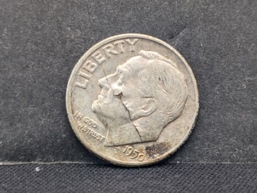 1950 90% Silver Roosevelt Dime w/ Lamination ERROR