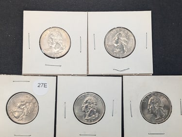 (5) 1995-P BU Clad Washington Quarters