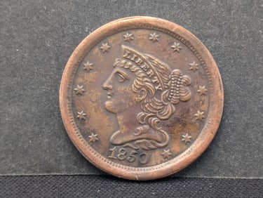 1850 U.S. Half Cent- AU