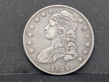 1834 Capped Bust Half. Original XF. Rotated Reverse.