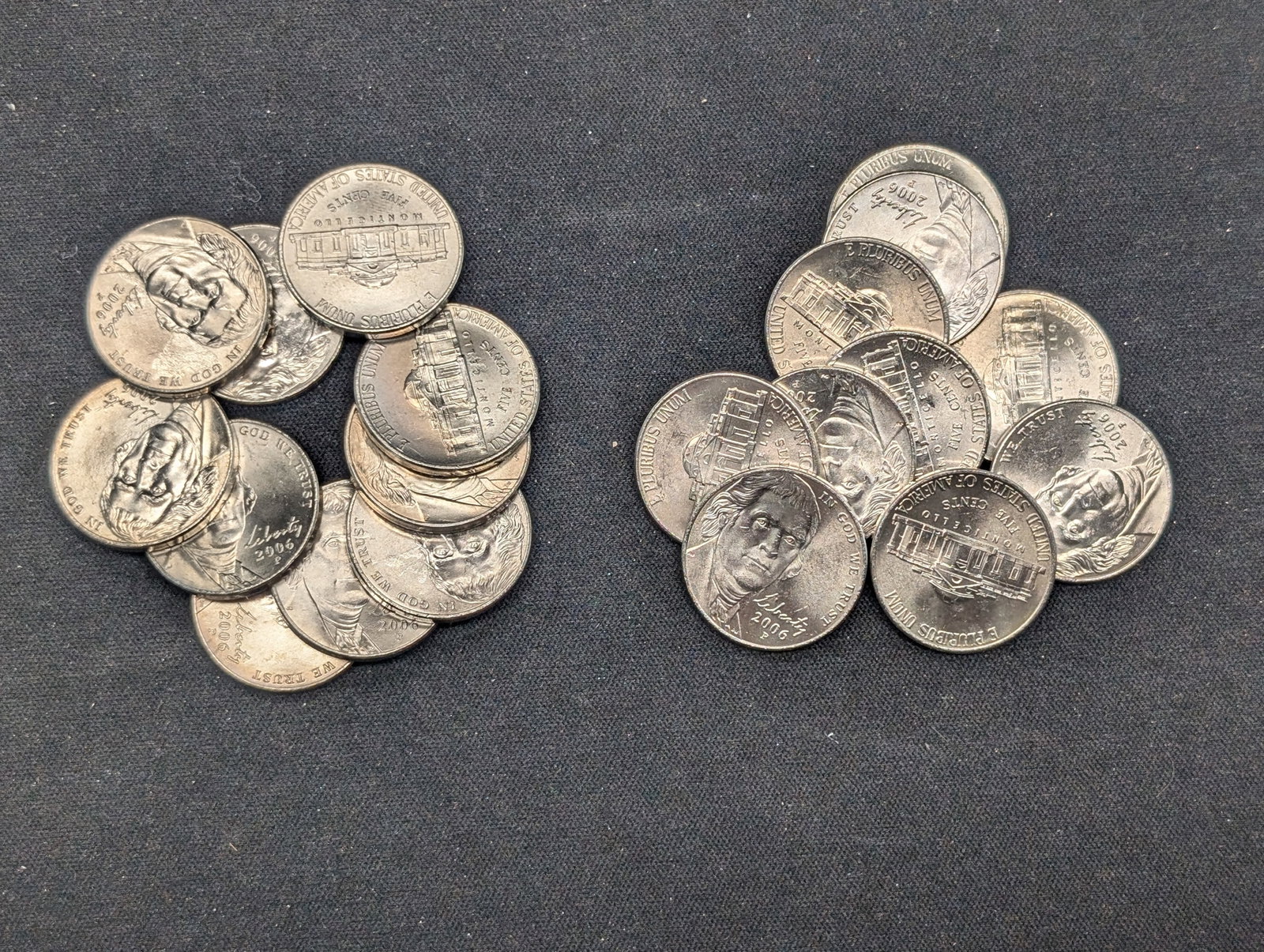 (20) 2006-P Return To Monticello Nickels Uncirculated From Canvas Mint Bag: (20) 2006-P Return To Monticello Nickels Uncirculated From Canvas Mint Bag