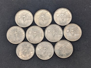 (10) 1999-P UNC Pennsylvania State Quarters