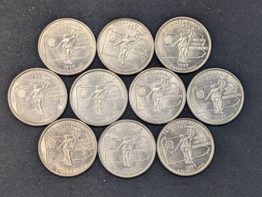 (10) 1999-P UNC Pennsylvania State Quarters