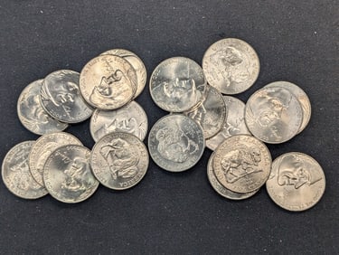 (20) 2005-P American Bison Nickels Uncirculated From Canvas Mint Bag