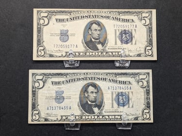 1934 & 1934-D $5 Silver Certificates