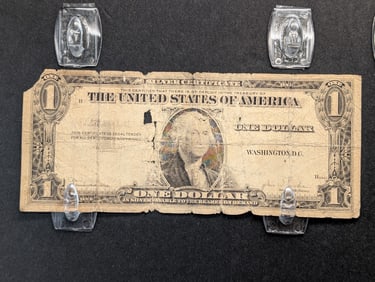 ERROR - $1 Silver Certificate Missing 3rd Overprint - rough condition but rare