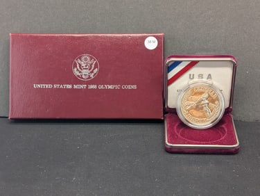 1988-S USA Olympics Commemorative Proof Silver Dollars With OGP.