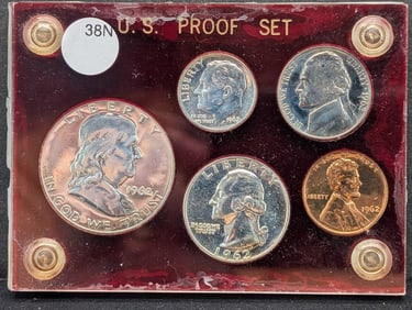 1962 United States 5-Coin SILVER Proof Set.