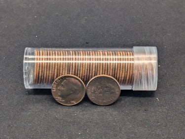 Roll of (50) 1974 Clad BU Roosevelt Dimes