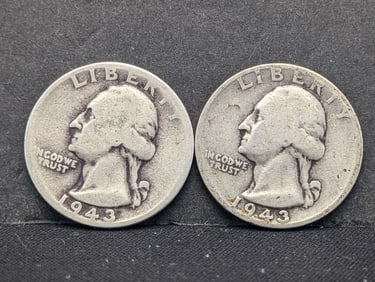 2- 1943-D Washington Quarters