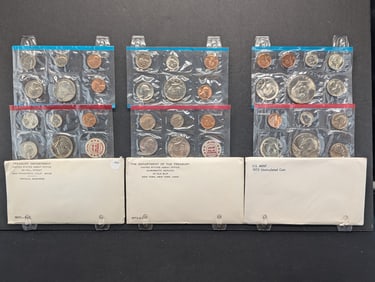 1971 P & D 1972 P & D 1973 P & D United States Mint Sets With Original Gov't Packaging & COA's.  35