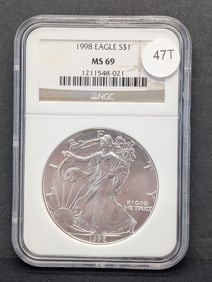 1998 American Silver Eagle NGC Graded MS69