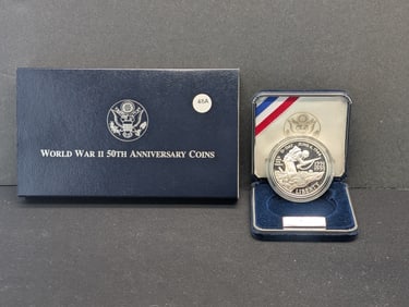 1991-95 W World War II Commemorative $1. GEM Proof in original box.   No COA. Super popular.