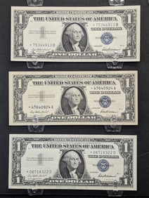 (3) 1957 $1 Silver Certificate Star Notes - CRISP