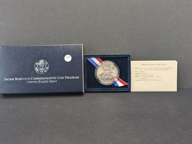 1997-S Jackie Robinson Commemorative $1 in original box plus COA. GEM BU. Popular.