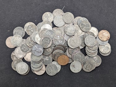 100 1943 Lincoln Head Wheat Wartime Steel Cents.