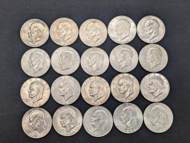 Roll Of 20 1974-D Eisenhower Dollars.