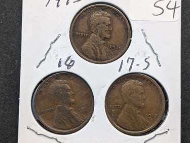 1915, 16, 17-S Lincoln Pennies