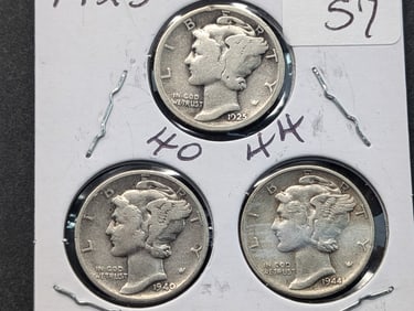 1925, 40, 44 Mercury Dimes