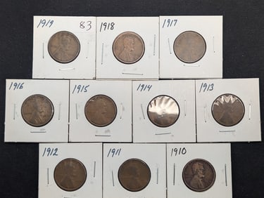 1910-1919 Lincoln Pennies