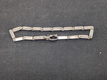 Heavy Sterling Silver Link Bracelet (26.9g Total Weight)