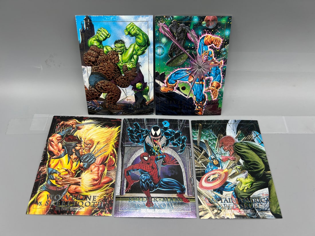 1992 Skybox Marvel Masterpieces Complete 5 Card Battle Spectra Insert Set (1 of 2)