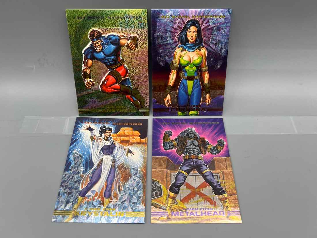 1993 Skybox Marvel Masterpieces Lot of 4 Dyna-Etch Insert/Chase Cards (1 of 2)