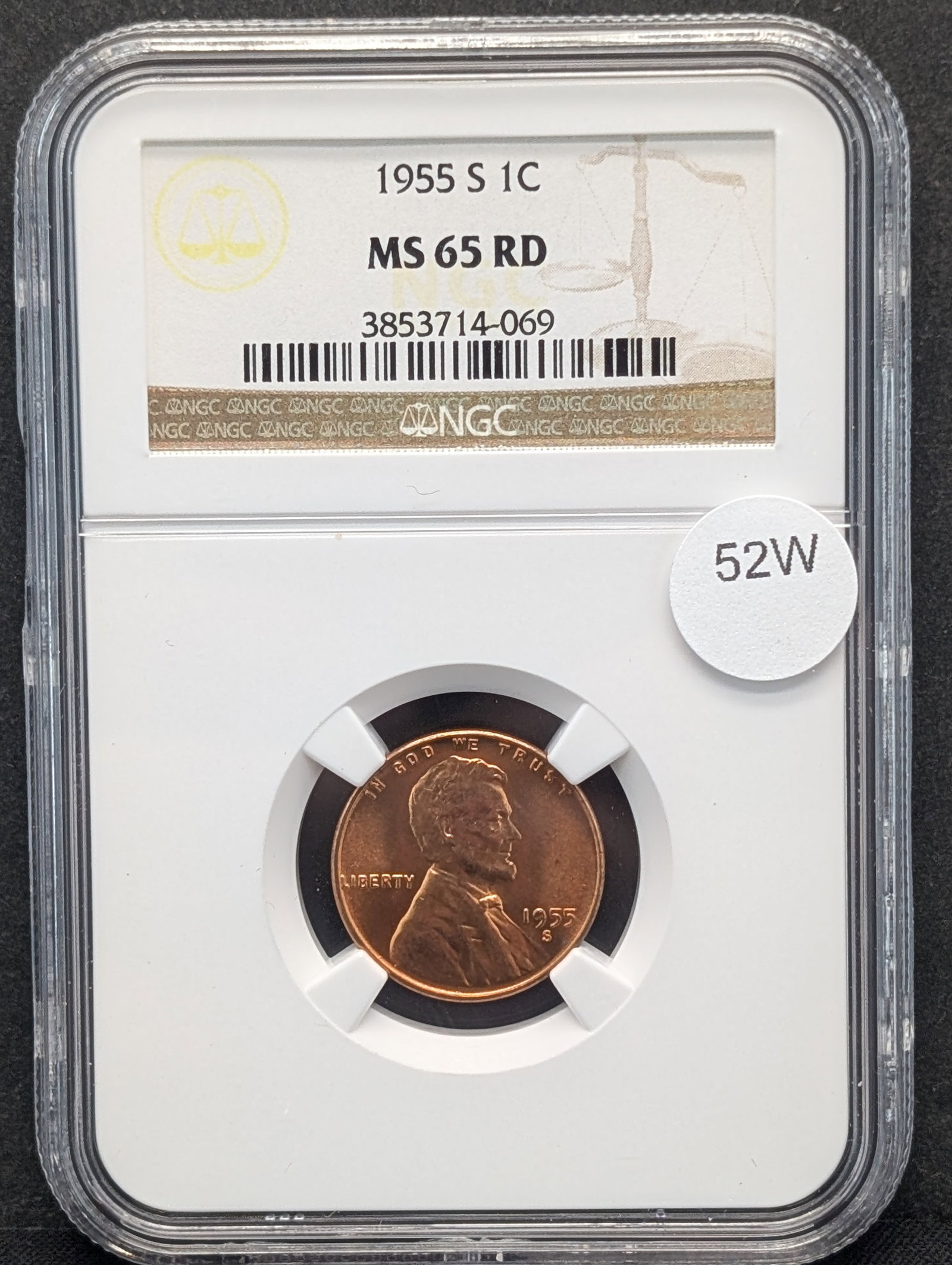 1955-S Lincoln Wheat Cent NGC Graded MS65RD (1 of 3)
