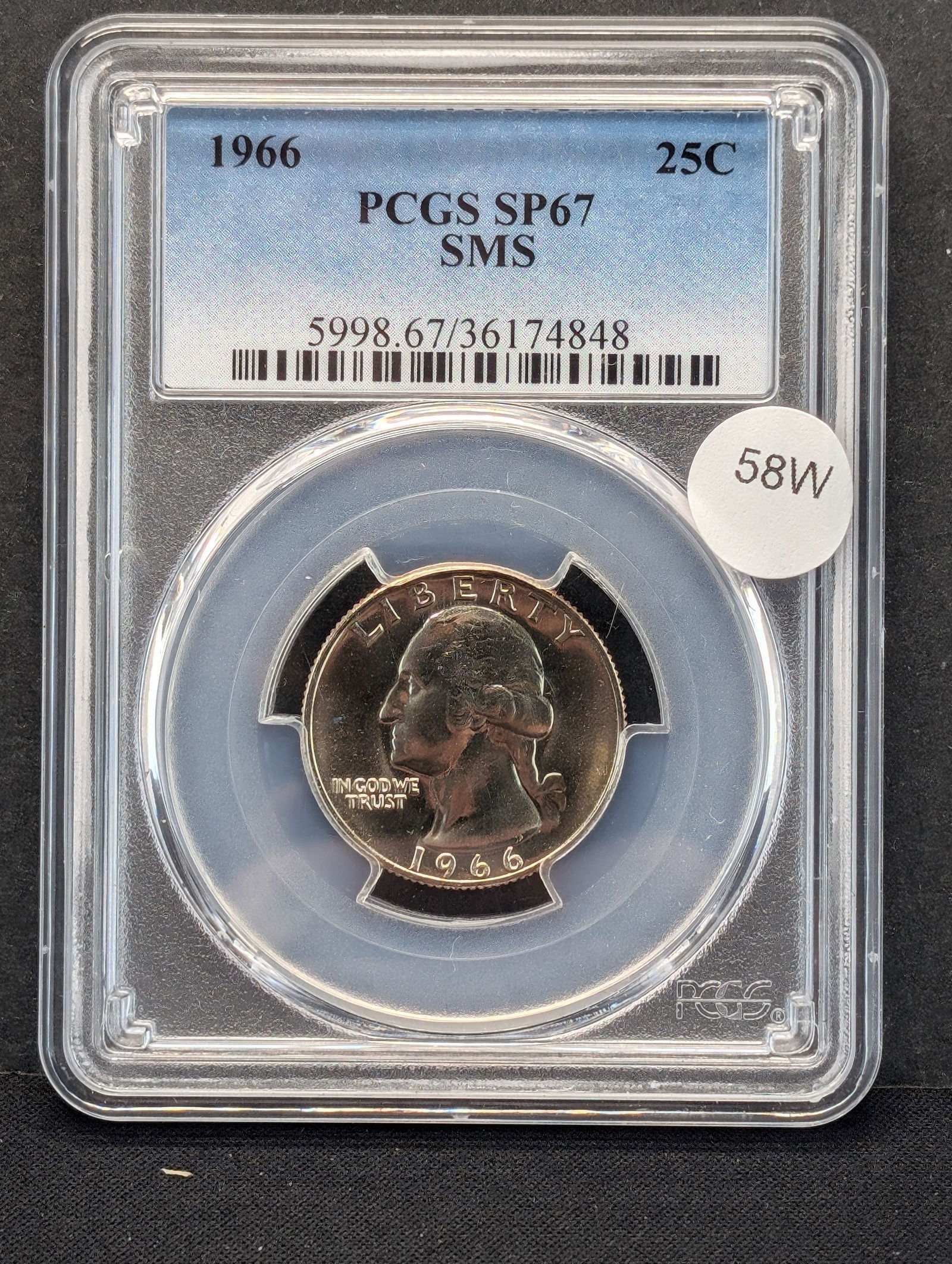 1966 SMS Clad Washington Quarter PCGS Graded SP67 (1 of 3)