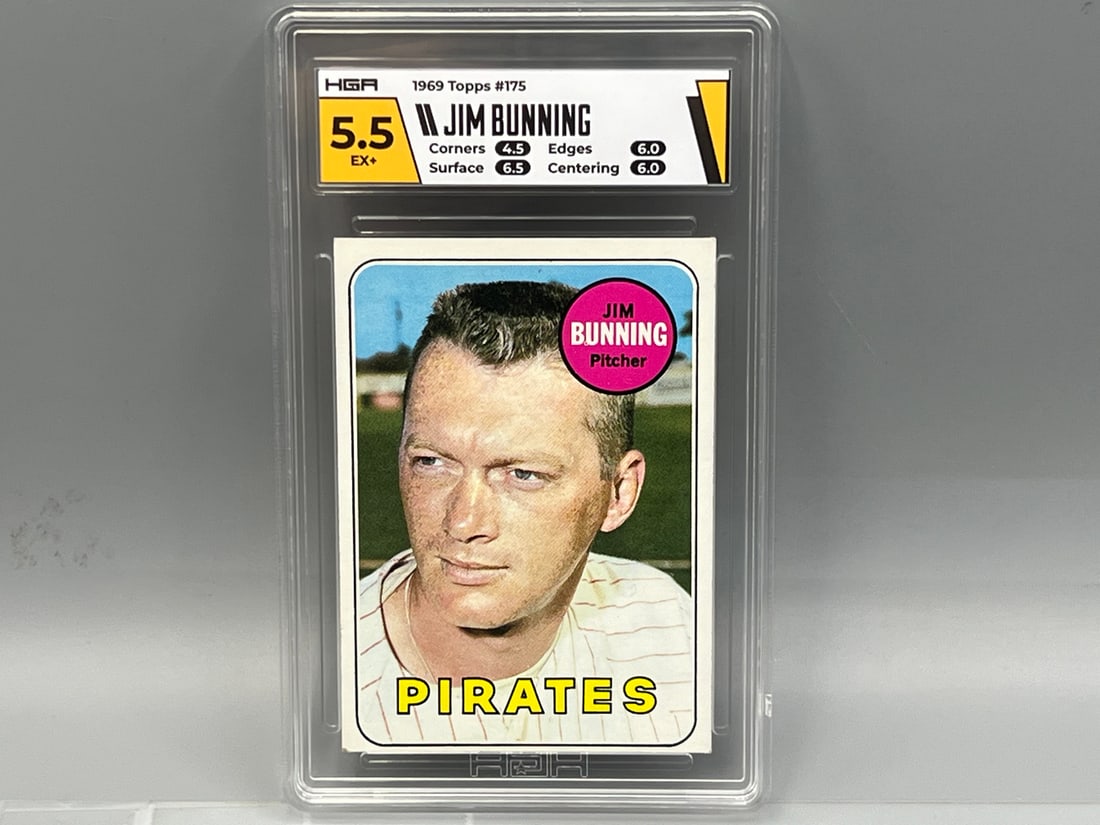 1969 Topps Jim Bunning #175 HGA EX+ 5.5 (1 of 2)