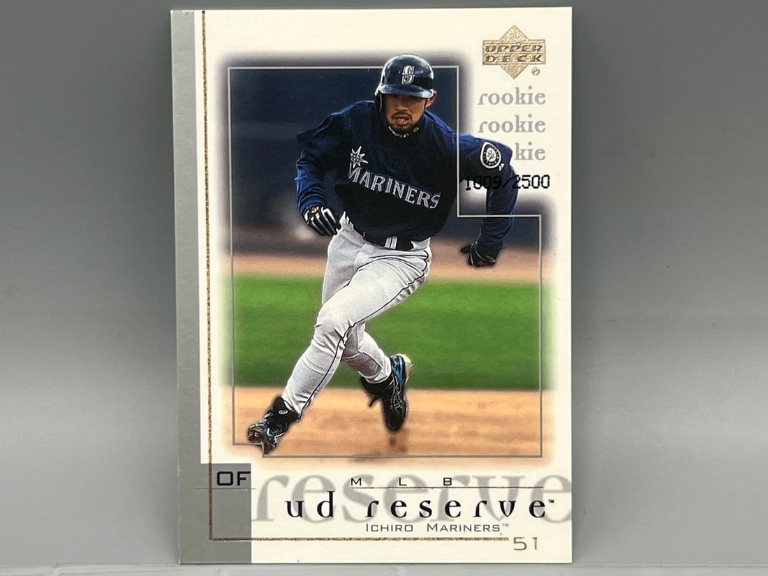 2001 Upper Deck Reserve Ichiro Suzuki RC #1009/2500 (1 of 2)