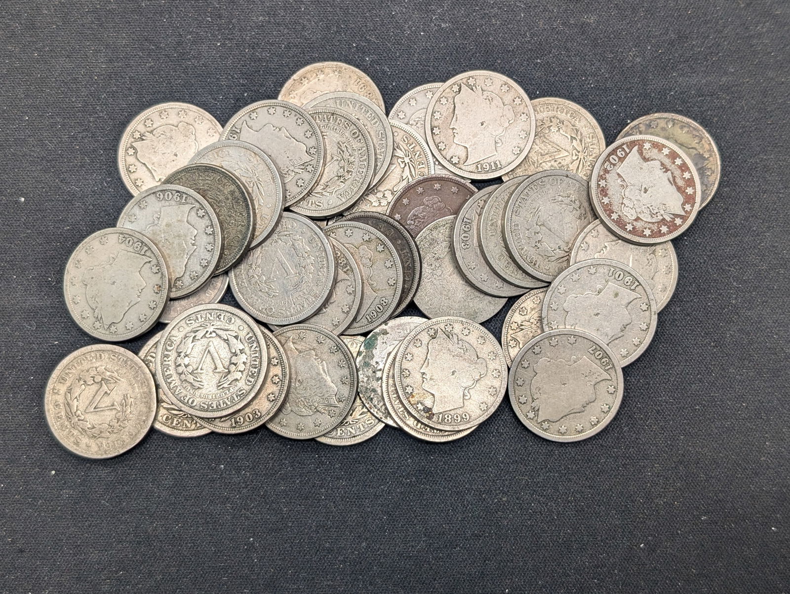 Roll Of 40 United States Liberty V-Nickels. (1 of 4)