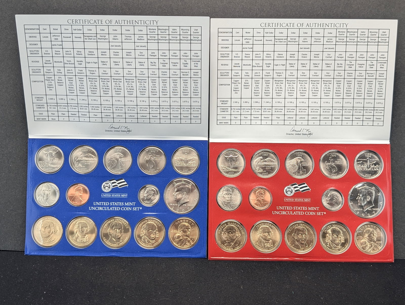 2007-P+D U.S. Mint Uncirculated Sets (1 of 8)