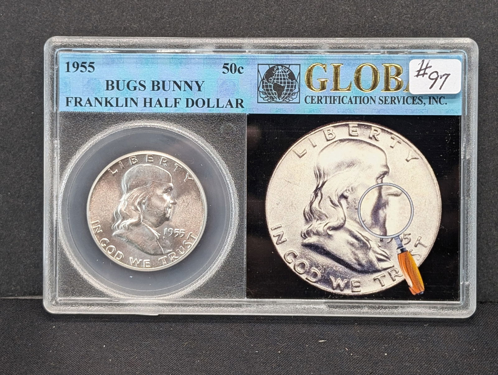 1955 "Bugs Bunny" Franklin Half Dollar Global Certification Services (1 of 4)