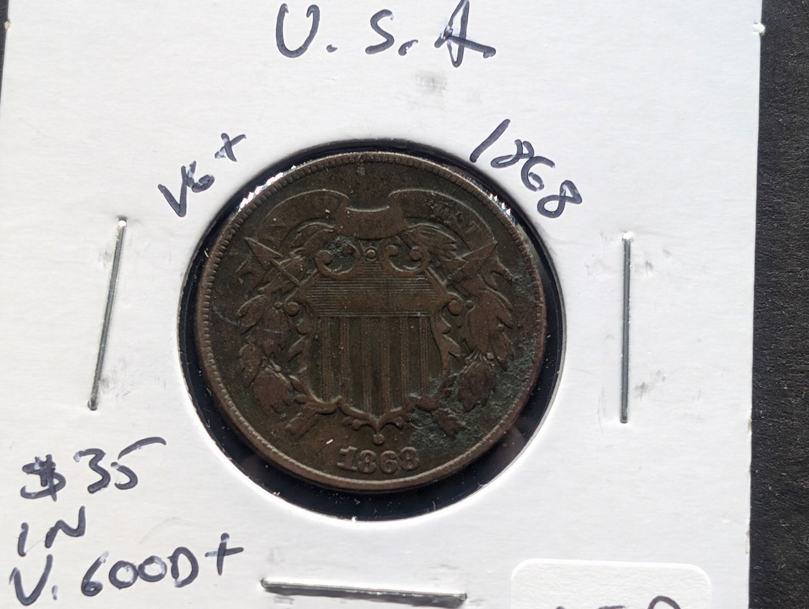 1868 Two Cent Piece - 156 Years Old! - Nice Details! (1 of 3)