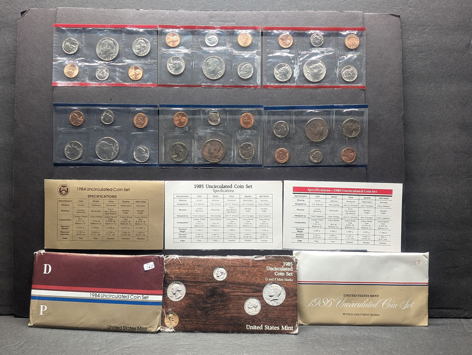1984 P&D, 1985 P&D & 1986 P&D Uncirculated Sets - 30 Coins Total! (1 of 8)