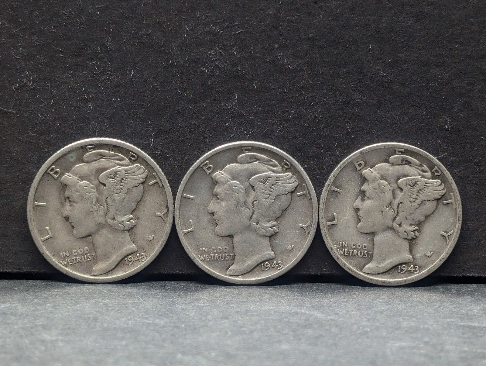 1943-P+D+S Silver Mercury Dimes (1 of 2)